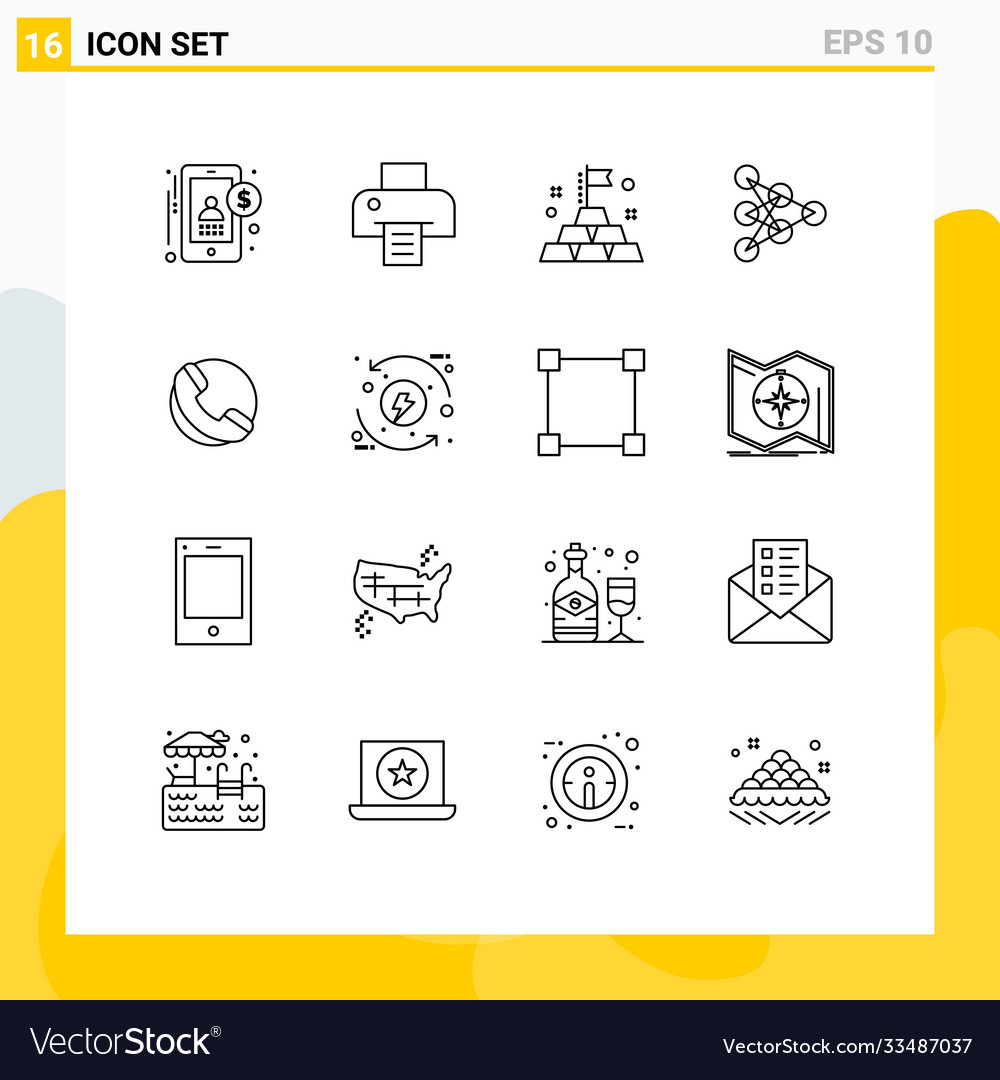 Set 16 modern ui icons symbols signs Royalty Free Vector