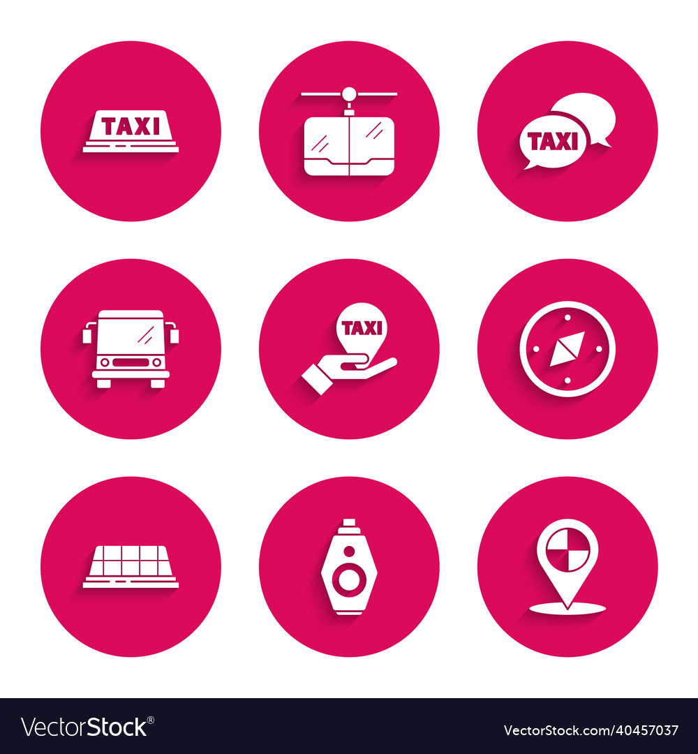 Set hand on map pointer with taxi car key remote vector image Set hand on map pointer with taxi car key remote