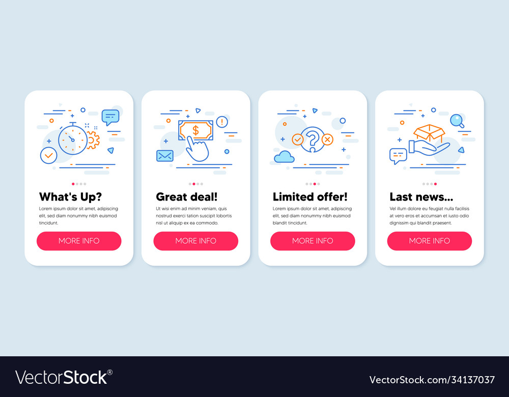 Set technology icons such as quiz test vector image Set technology icons such as quiz test