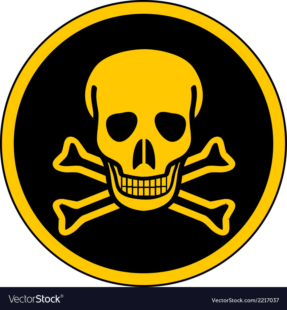 Warning: Pesticides with Hazard Icon Portrait - Wall Sign