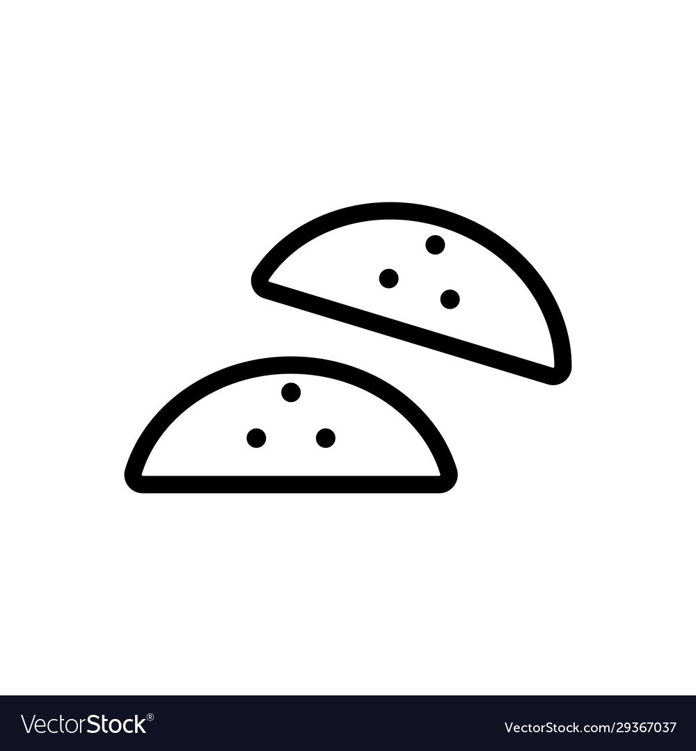 Taco icon isolated contour symbol Vector Image Taco icon isolated contour symbol