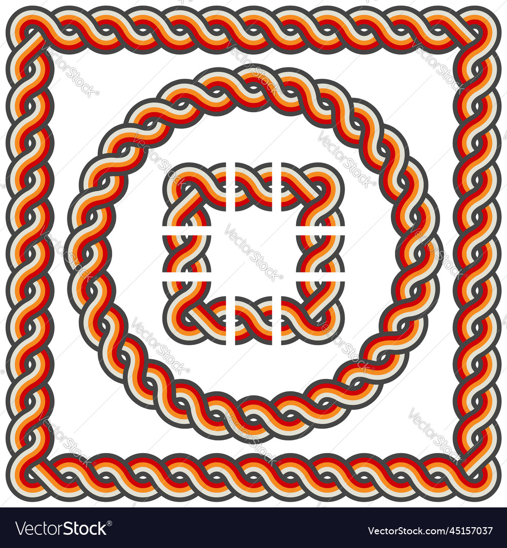 Tricolor antique pattern set for creating frames vector image Tricolor antique pattern set for creating frames