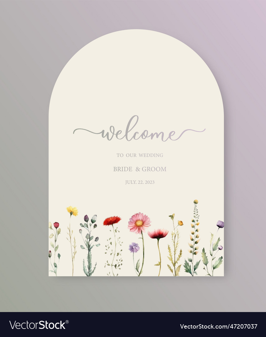 Welcome arch wedding sign calligraphy