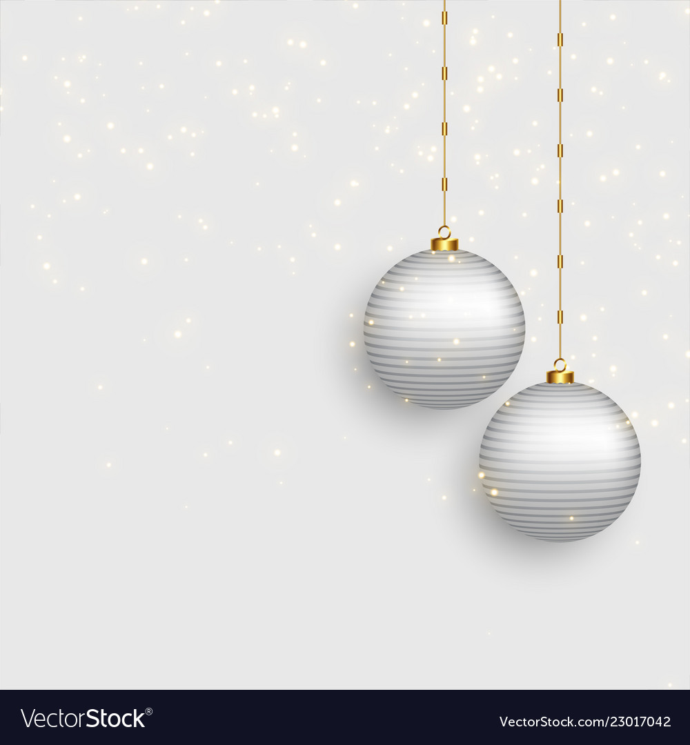 Beautiful christmas balls on snowy background Vector Image