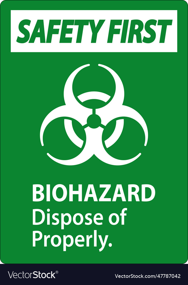 Biohazard safety first label dispose