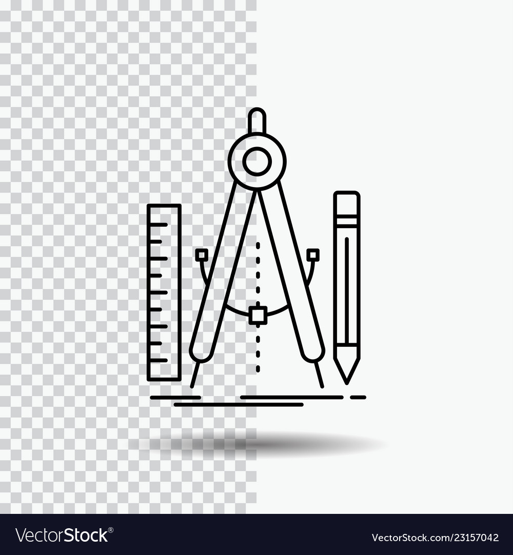 Build design geometry math tool line icon vector image Build design geometry math tool line icon