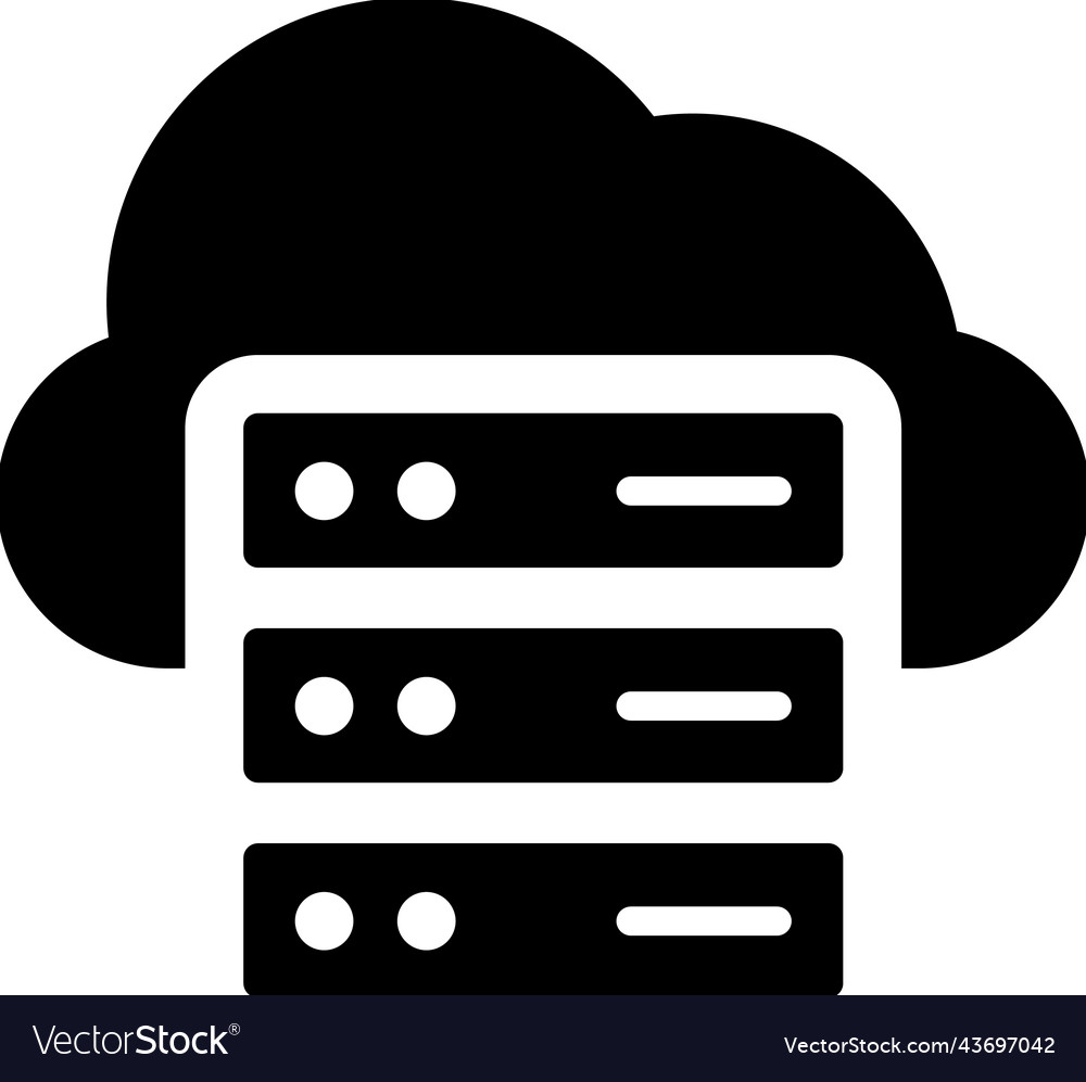 Cloud database storage icon black graphics