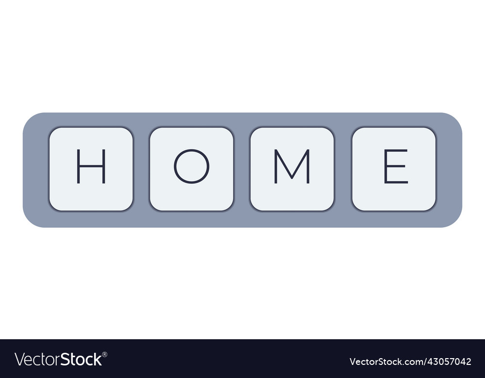 Computer keyboard key with home keys Vector Image Computer keyboard key with home keys