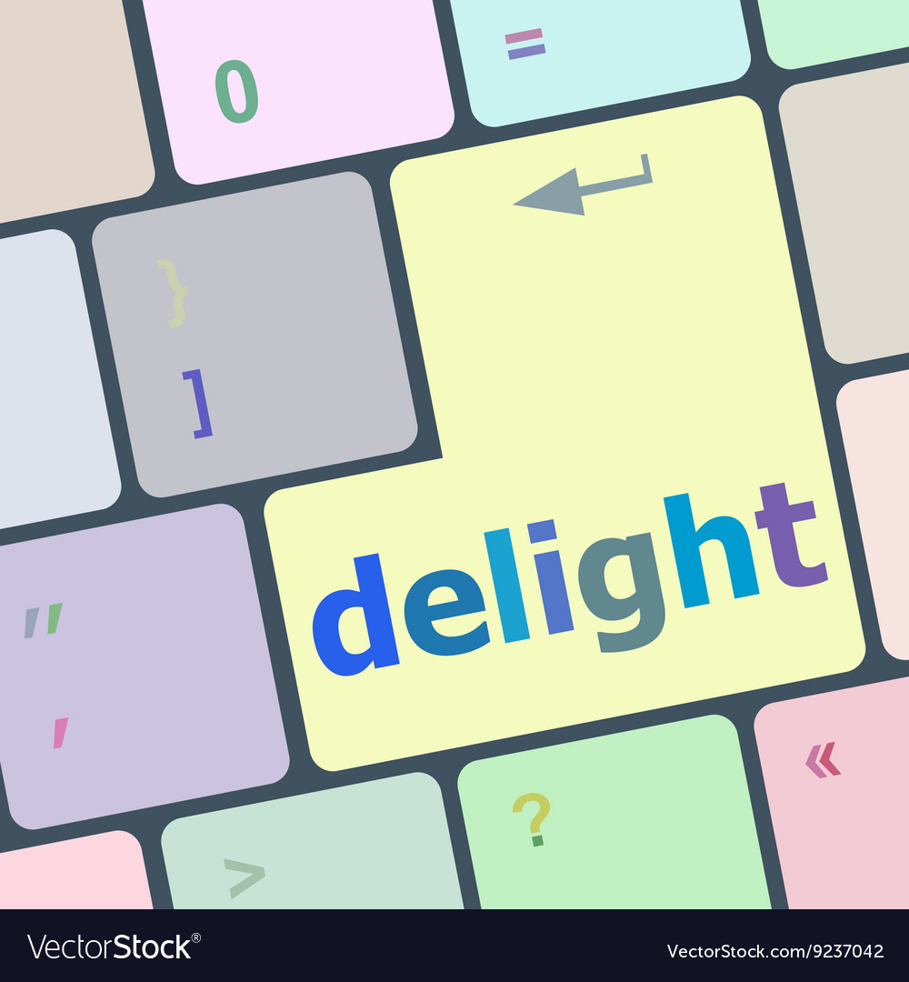 Delight button on computer pc keyboard key