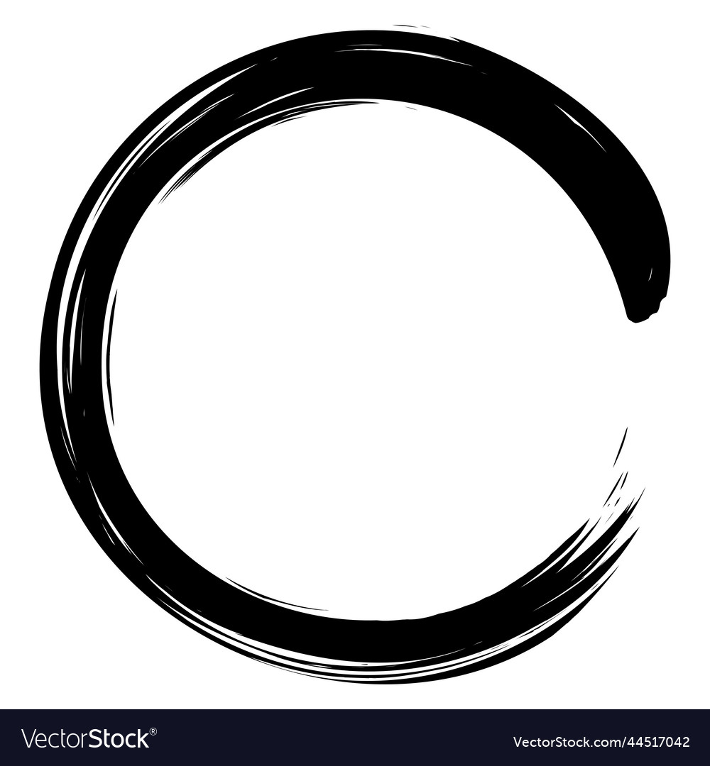 Enso zen japanese circle brush Royalty Free Vector Image