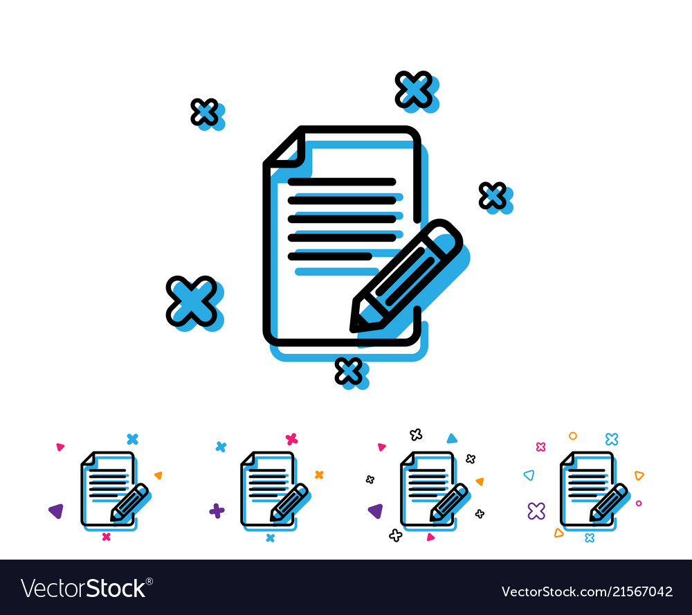 Feedback line icon page with pencil sign