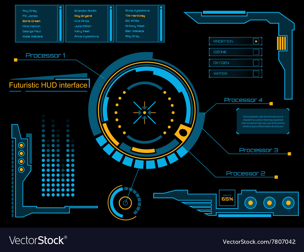 Graphic touch user interface hud