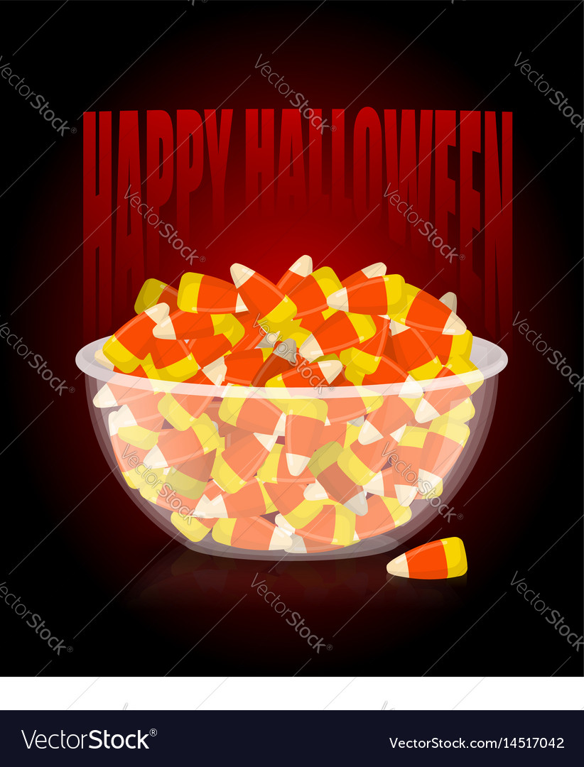 Happy halloween bowl and candy corn sweets