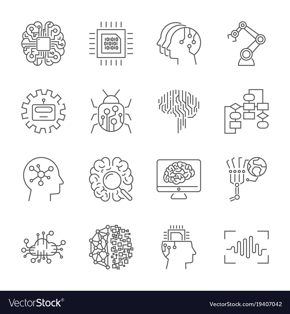 Machine Learning Icon Set
