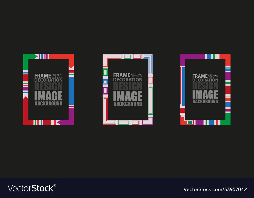 Modern geometric frame for text dynamic colorful vector image Modern geometric frame for text dynamic colorful
