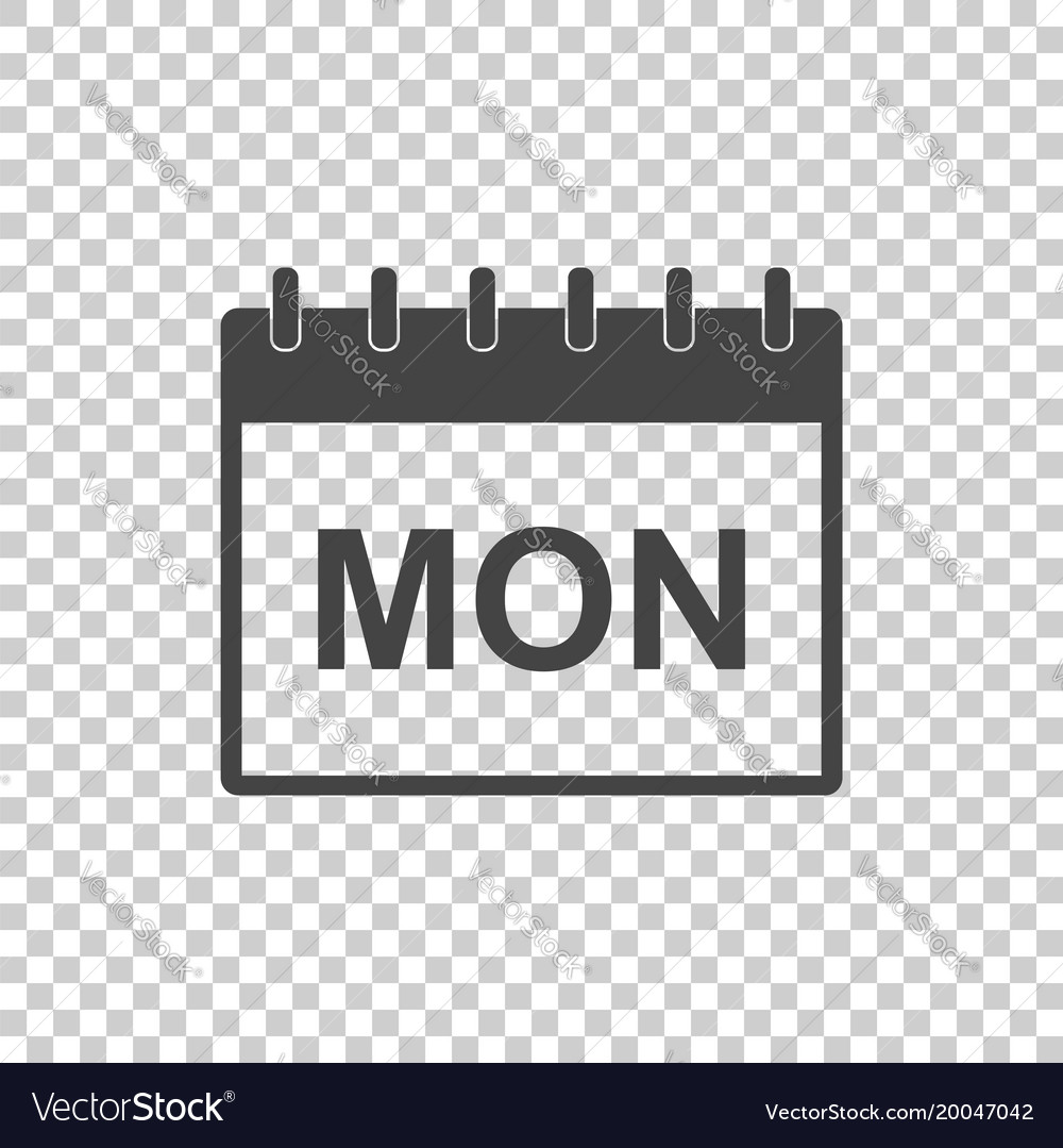 Monday calendar page pictograph icon simple flat