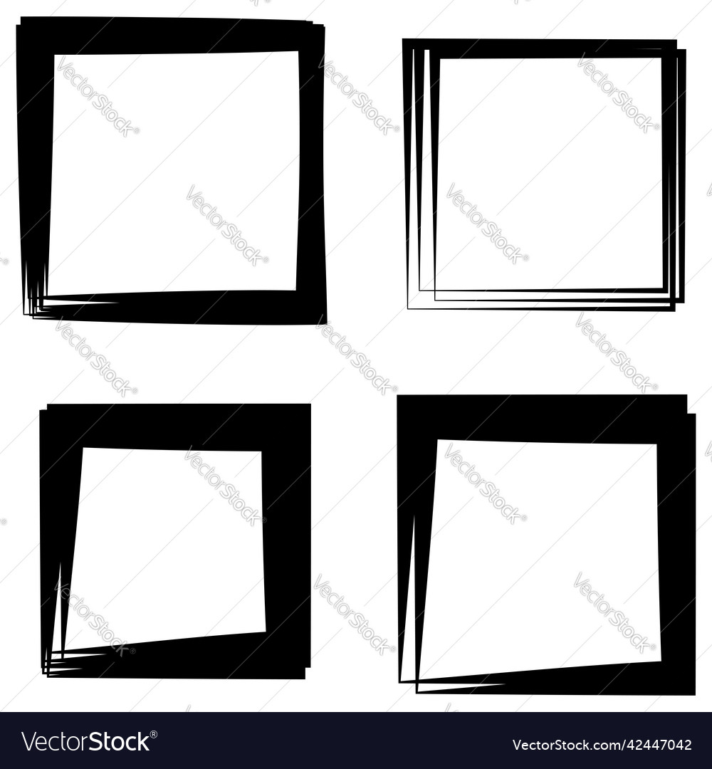 Random square contour frame border element vector image Random square contour frame border element