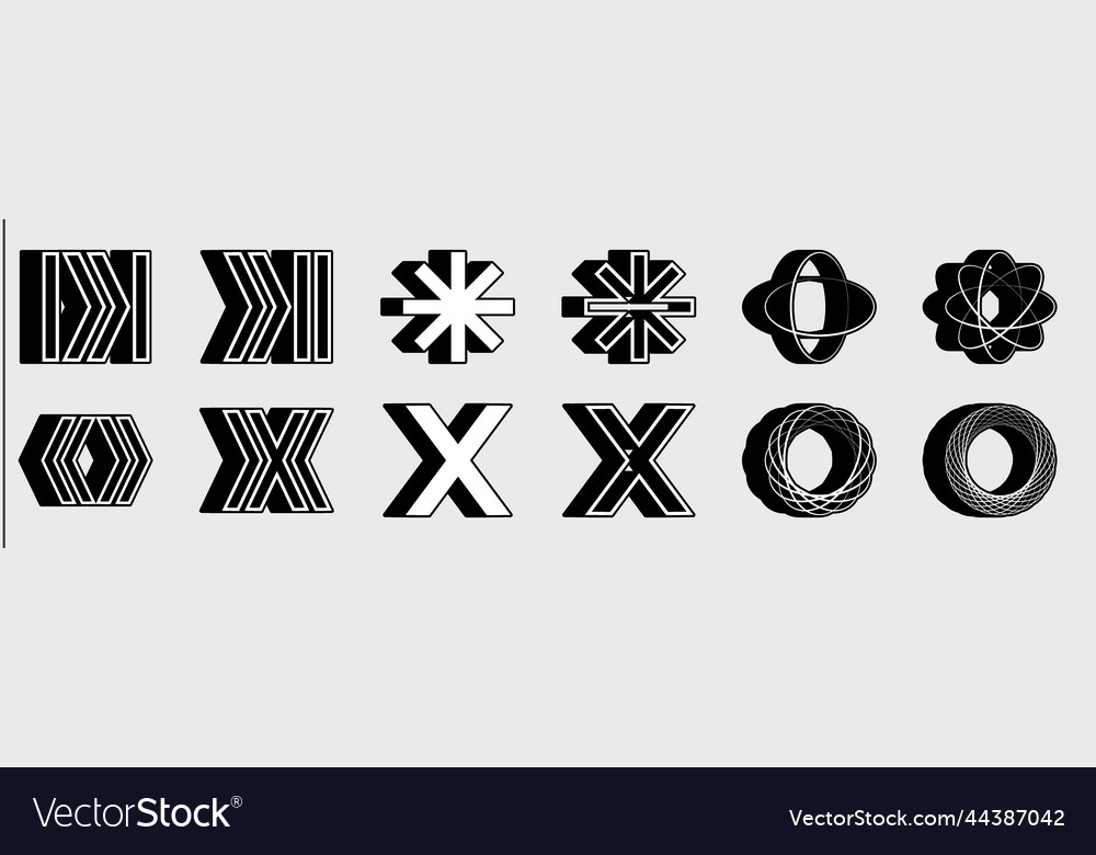 Retro futuristic elements for design large set Vector Image Retro futuristic elements for design large set