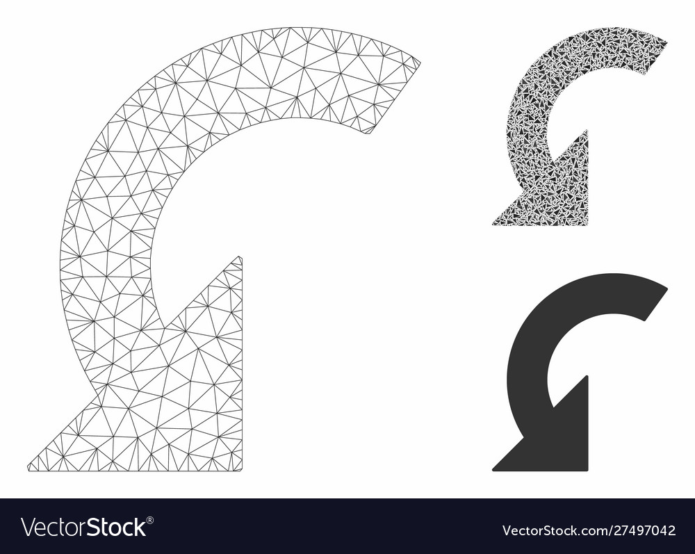 Rotate left mesh network model and triangle vector image Rotate left mesh network model and triangle