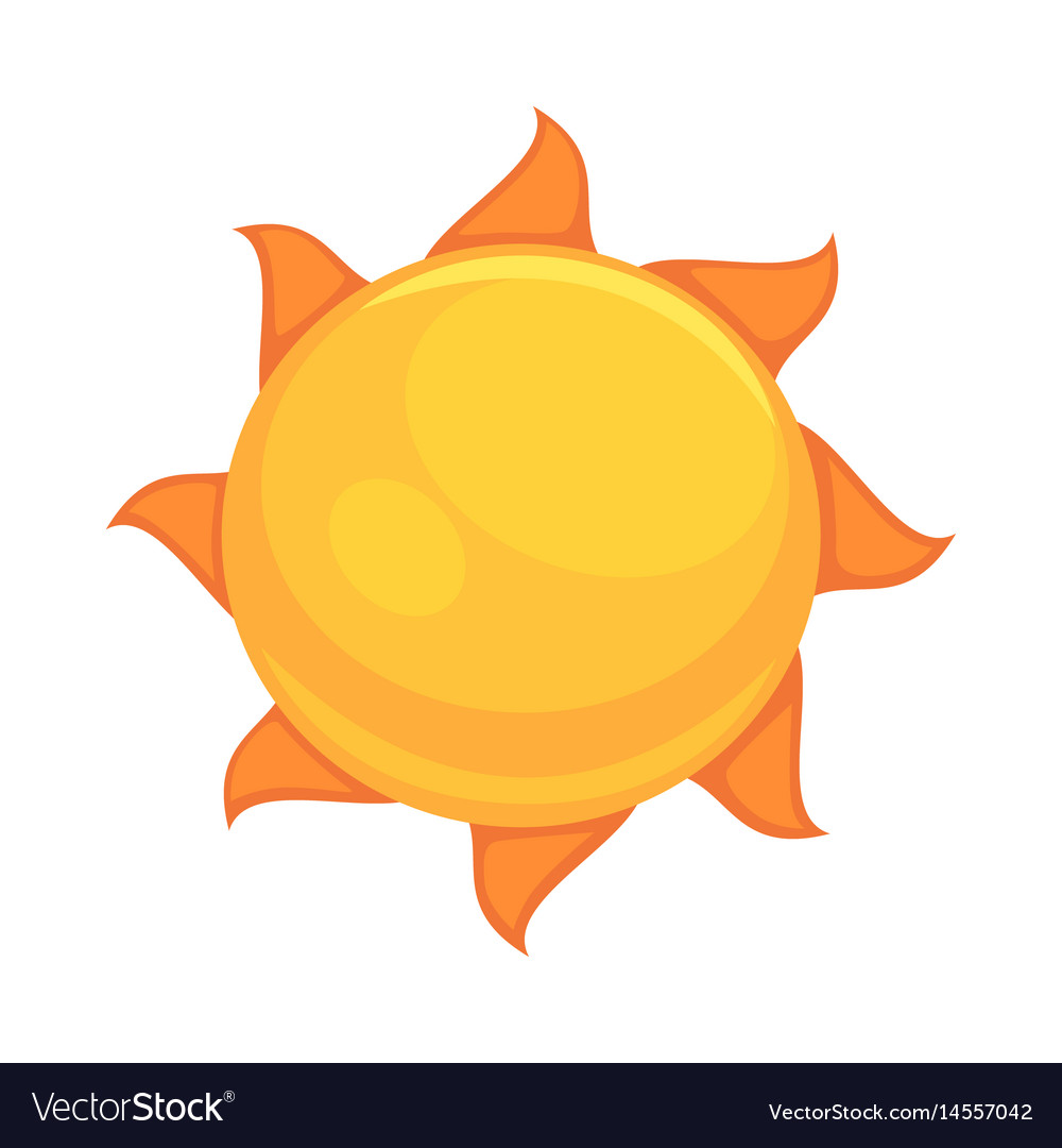 Summer yellow sun with rounded orange rays Vector Image