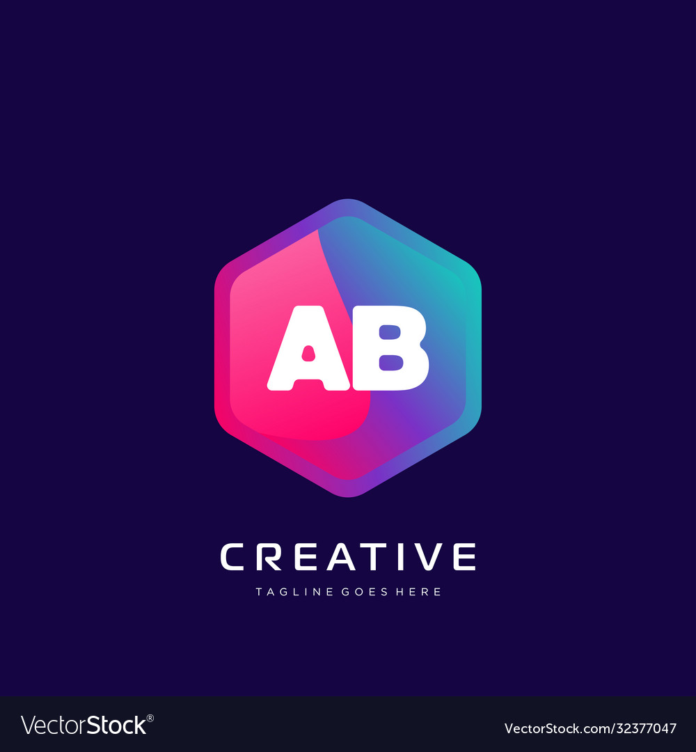 Ab initial logo with colorful template Vector Image Ab initial logo with colorful template