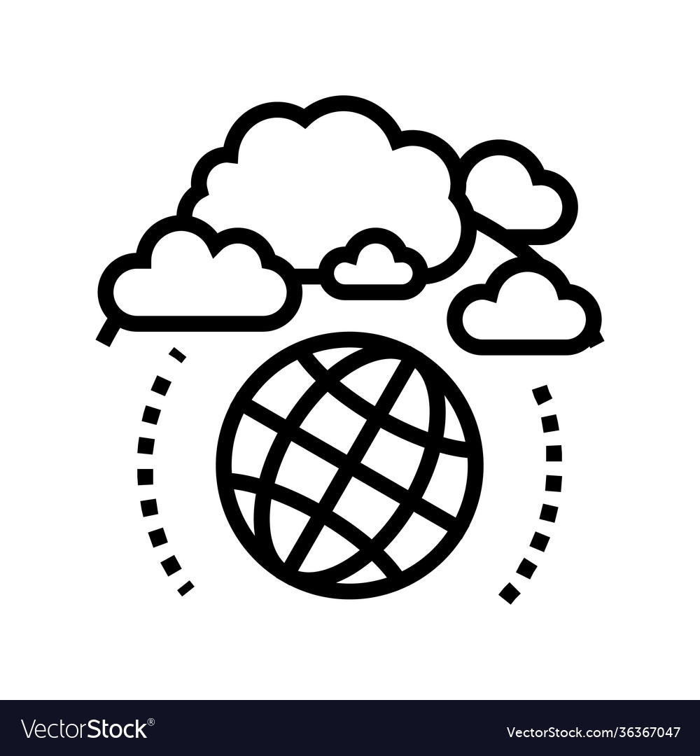 Atmosphere ecosystem line icon