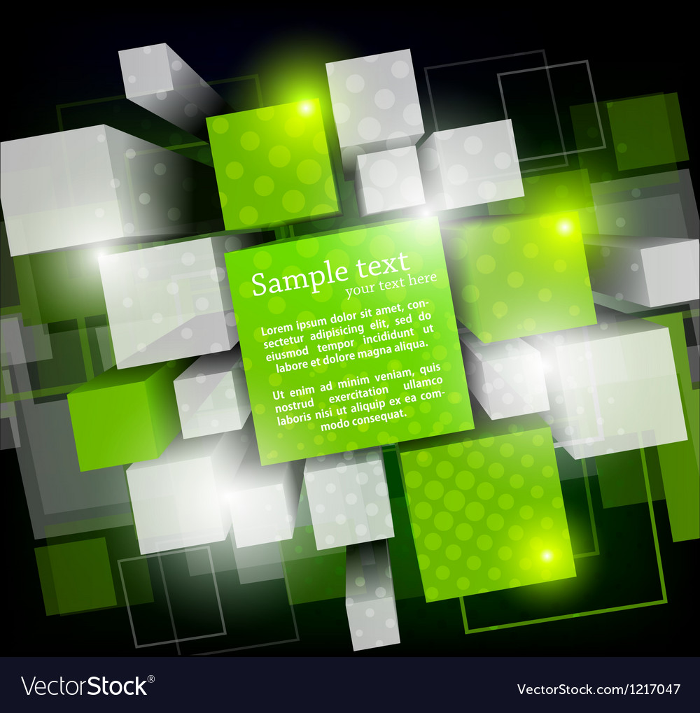 Background with green cubes