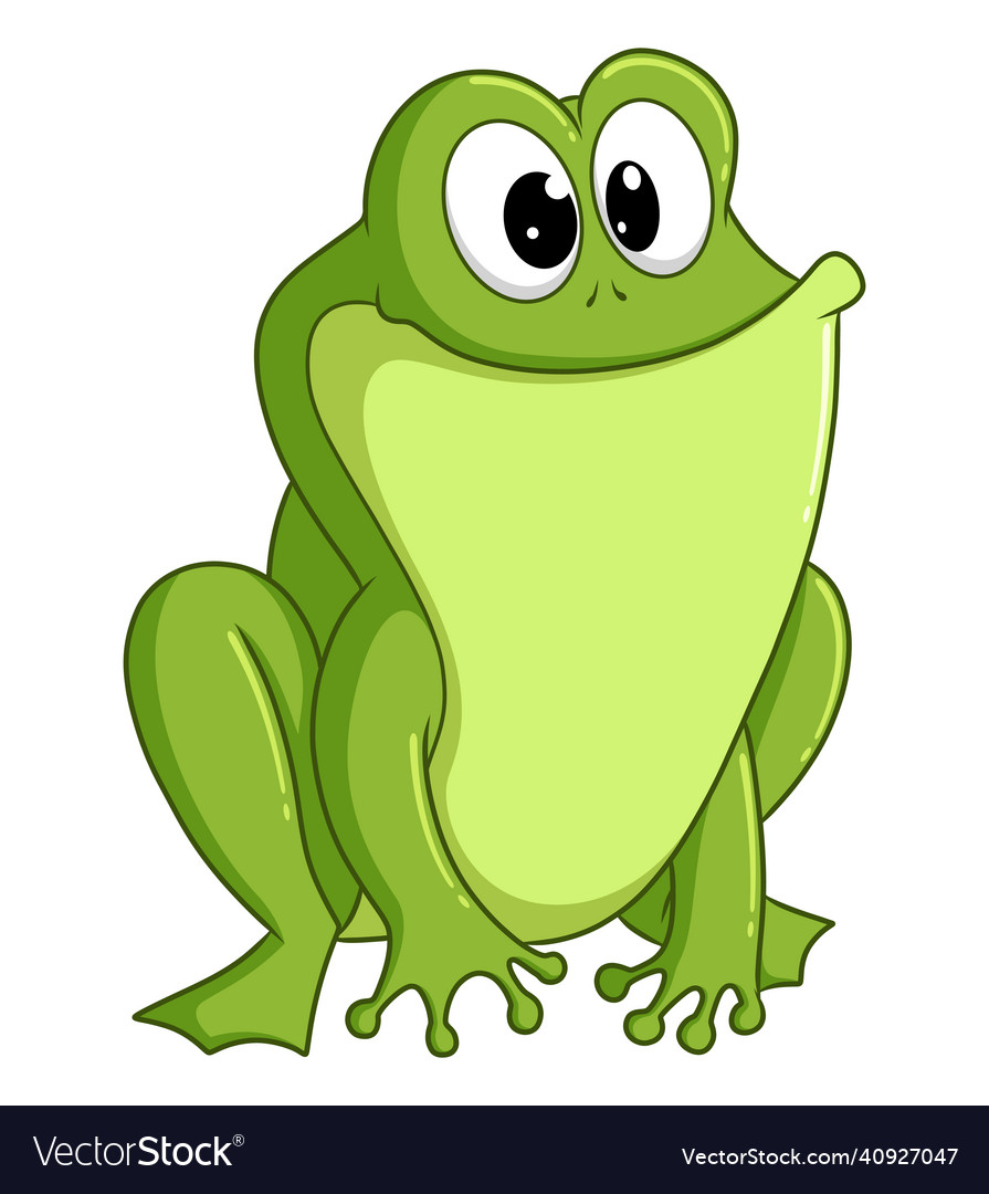 Big frog is smiling and posing nicely while Vector Image