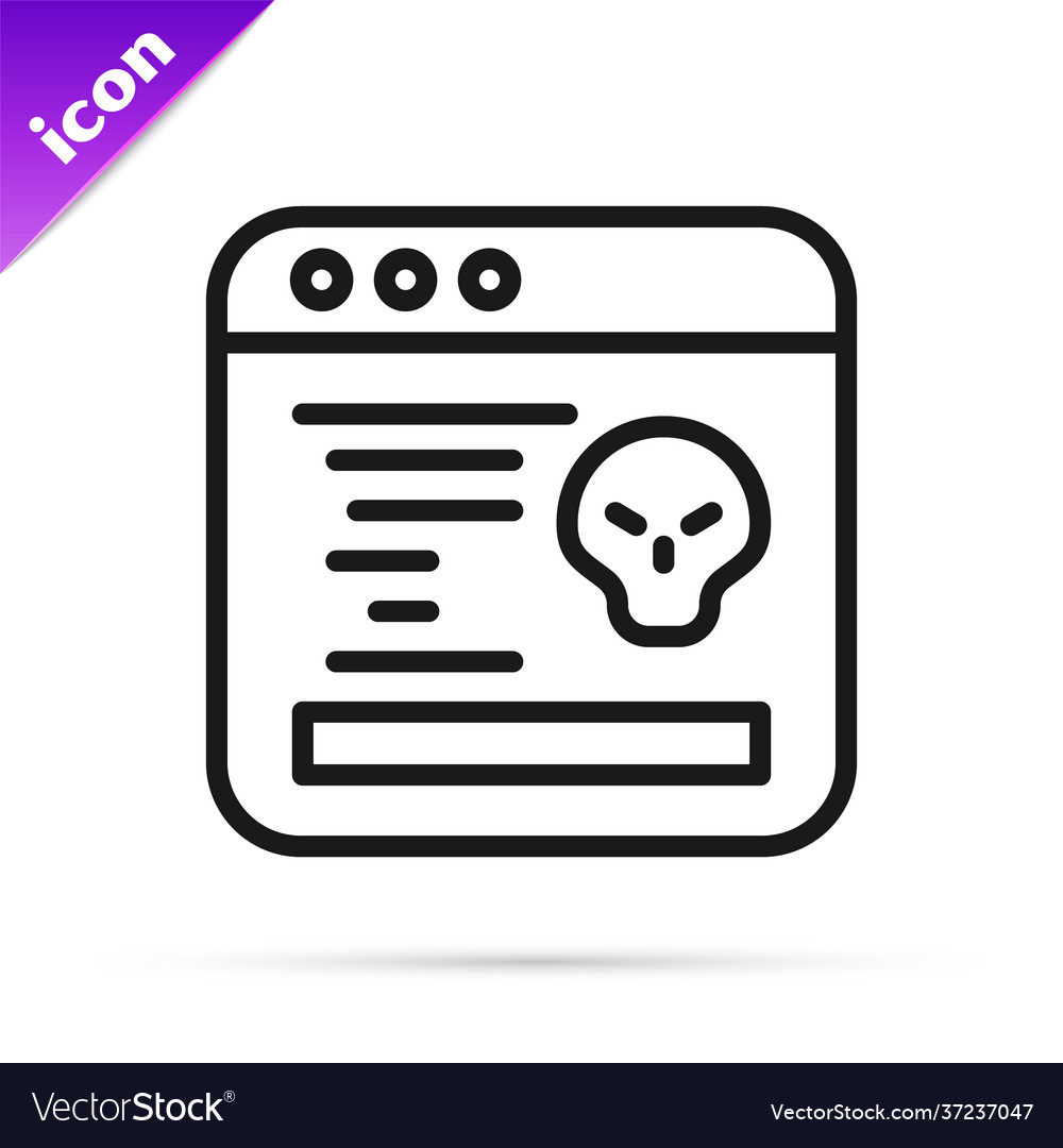 Black line system bug concept icon isolated vector image Black line system bug concept icon isolated