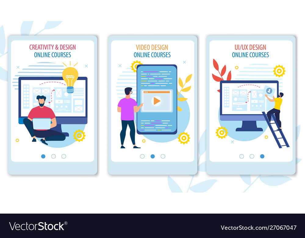 Bright banner creative and design online courses