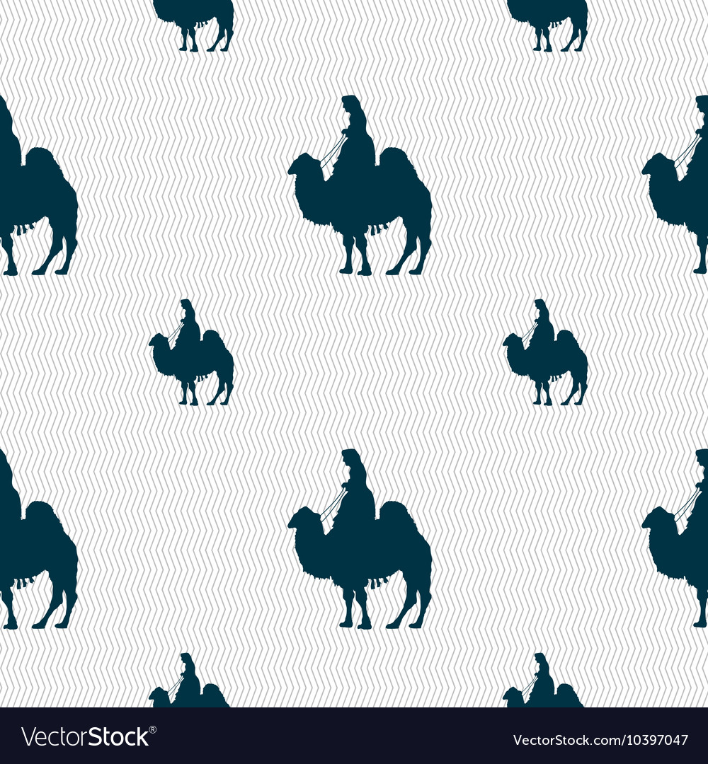 Camel sign seamless pattern with geometric texture