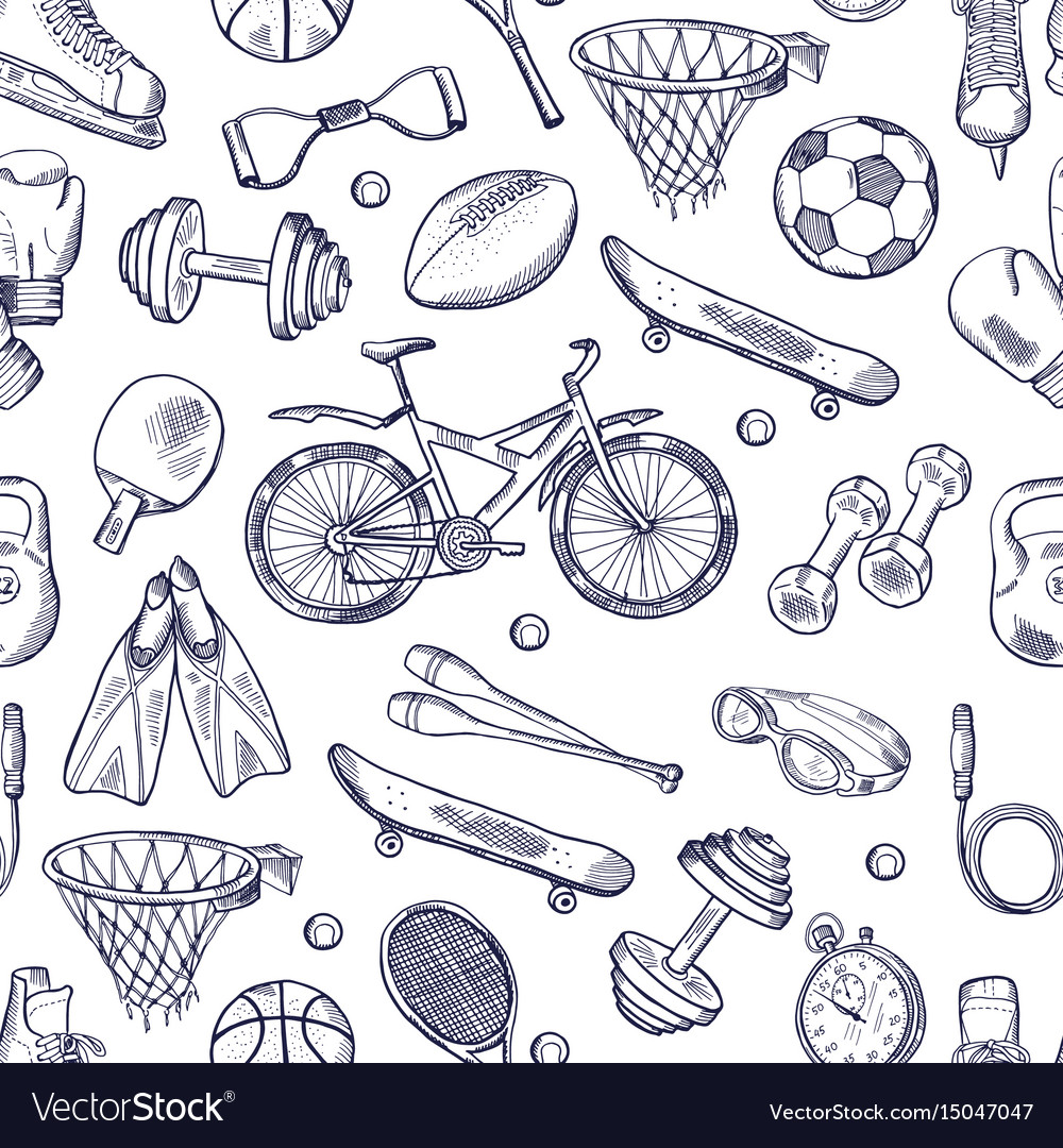 Doodles Hand Drawn Seamless Pattern Royalty Free Vector