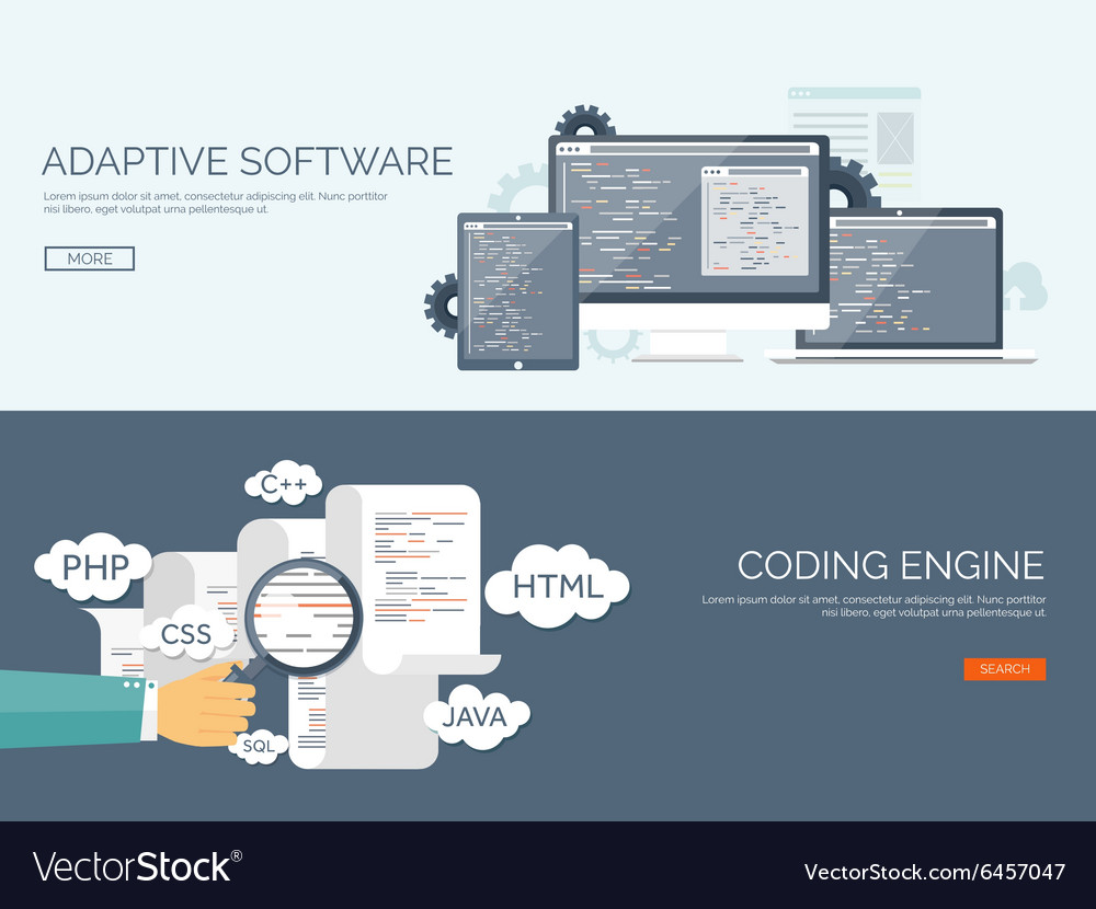 Flat background coding Royalty Free Vector Image