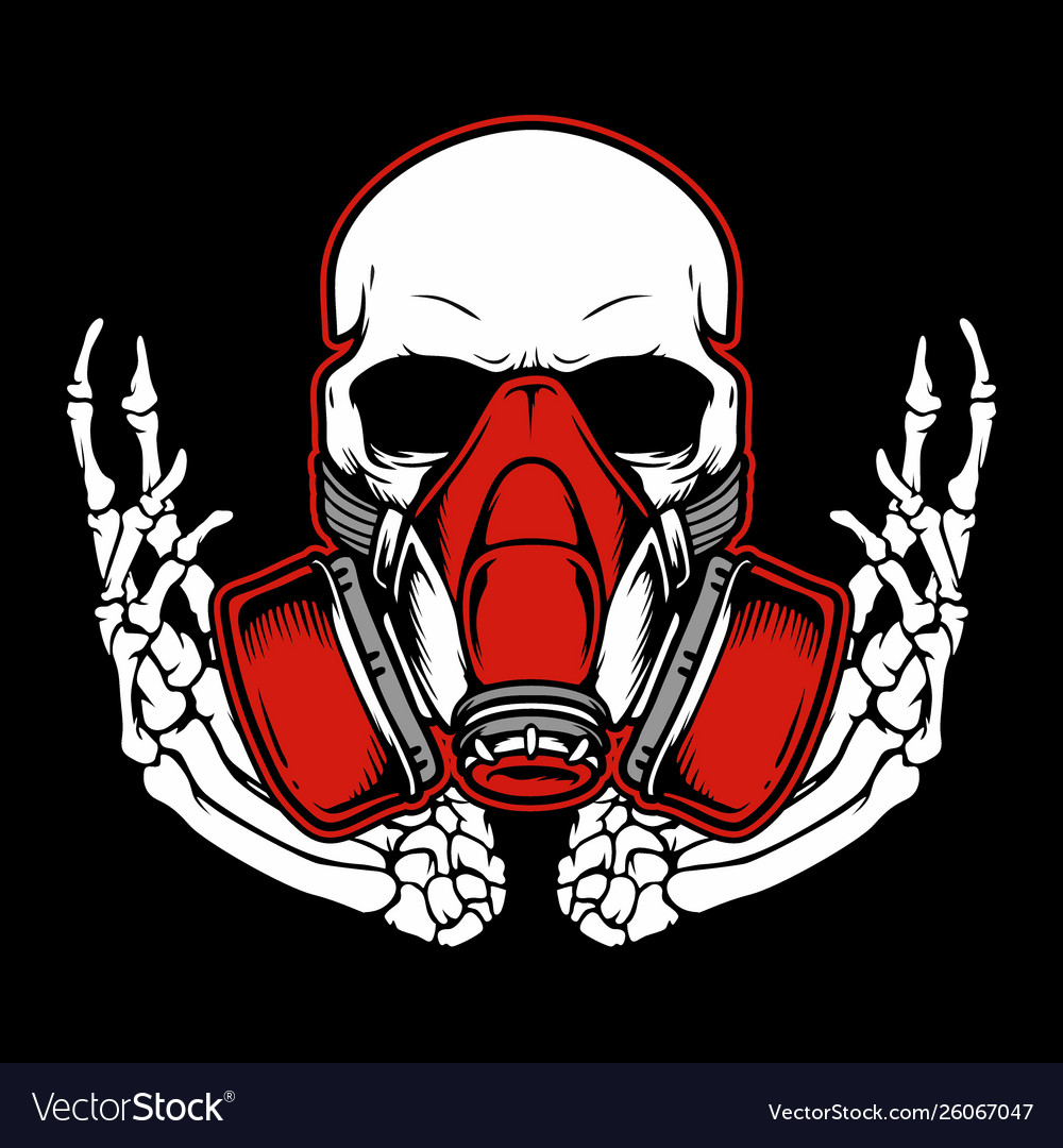 skull gas mask art