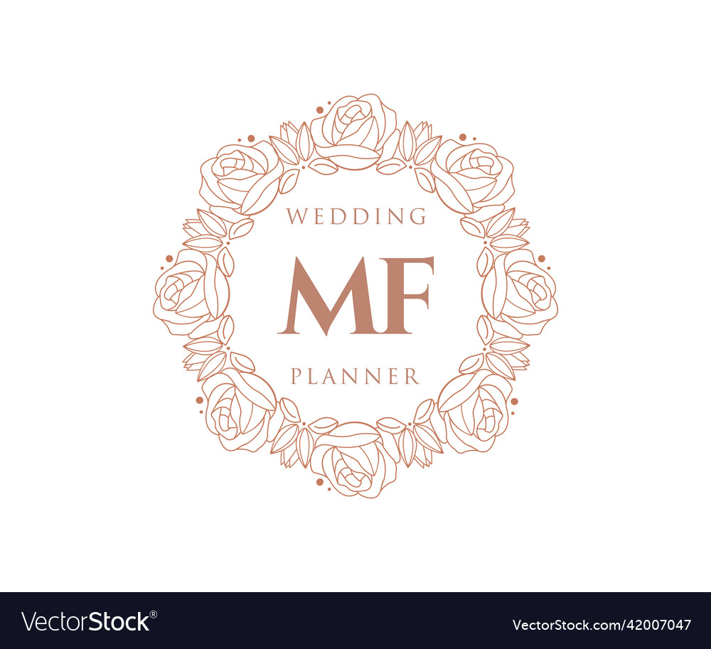 Mf initials letter wedding monogram logos Vector Image