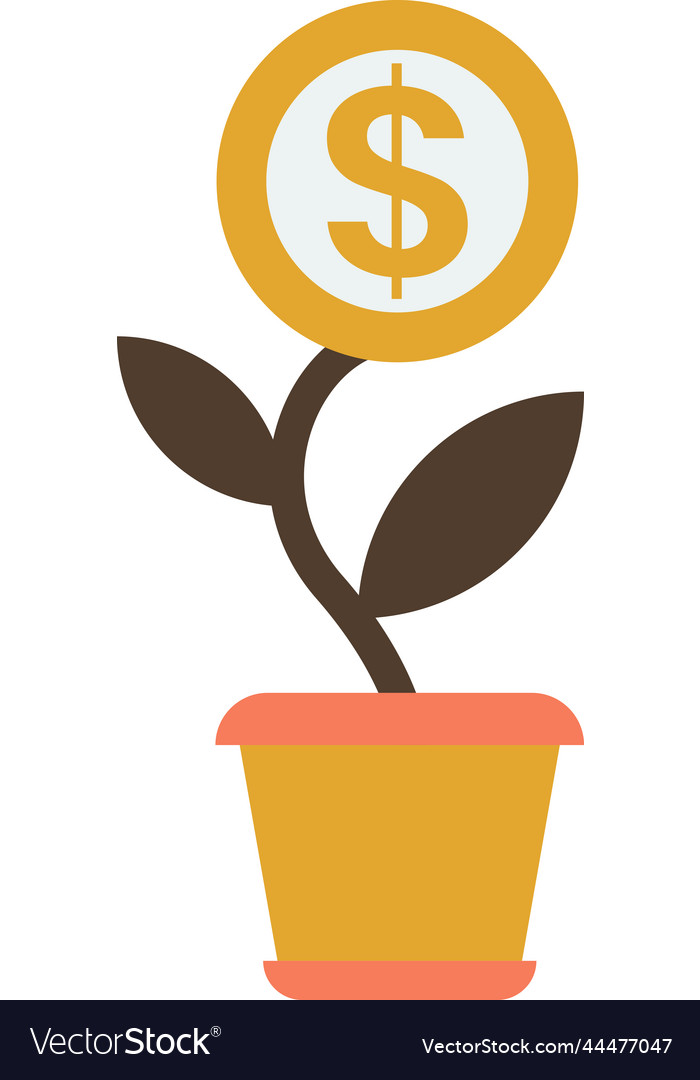 Money tree in minimal style
