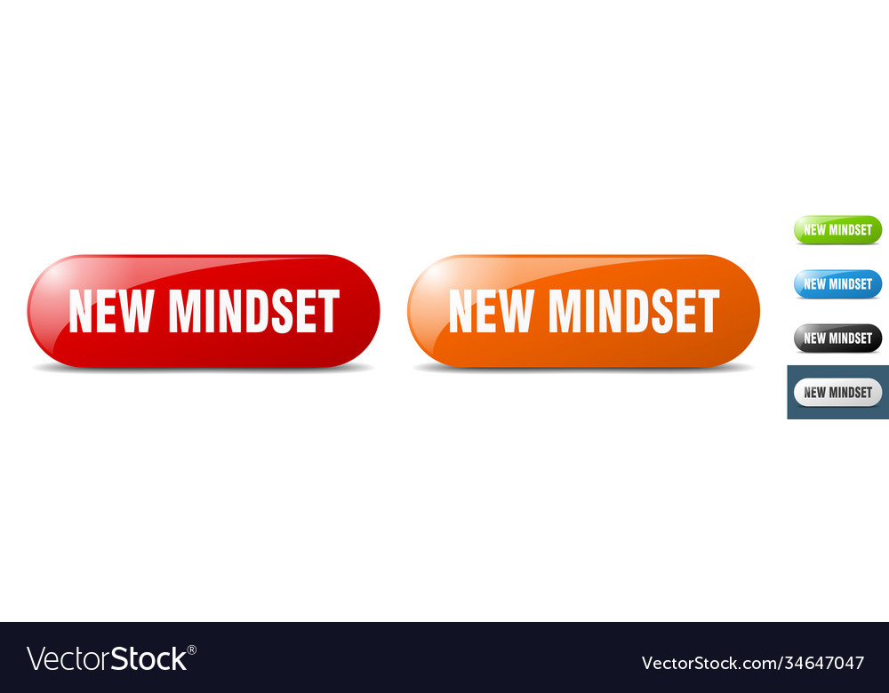 New mindset button key sign push set