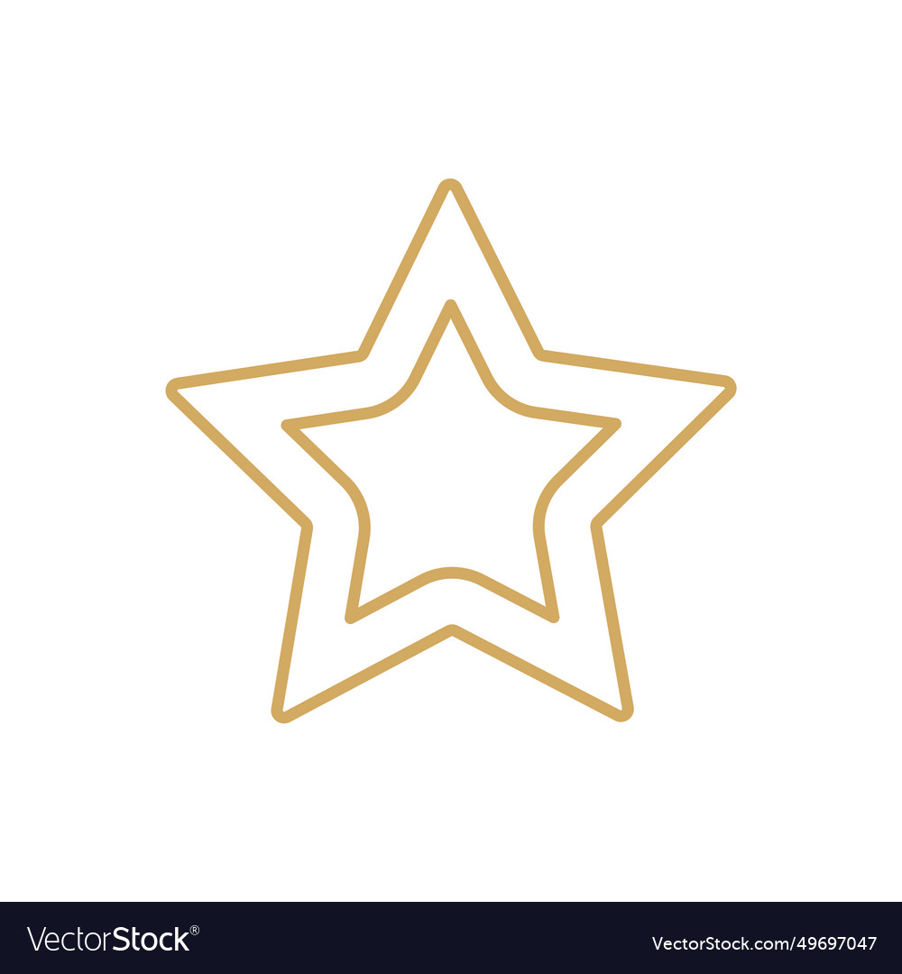 One line continuous star abstract linear