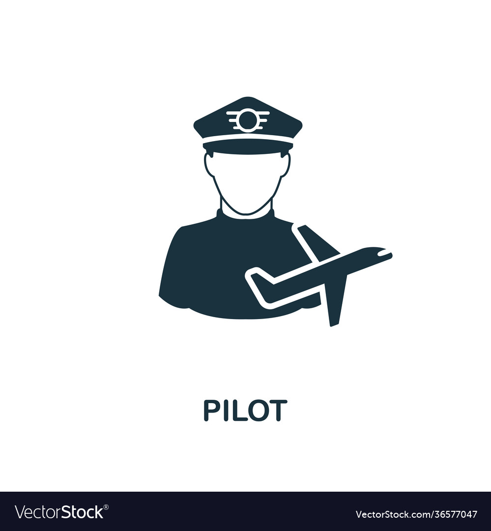 Pilot icon monochrome style design from
