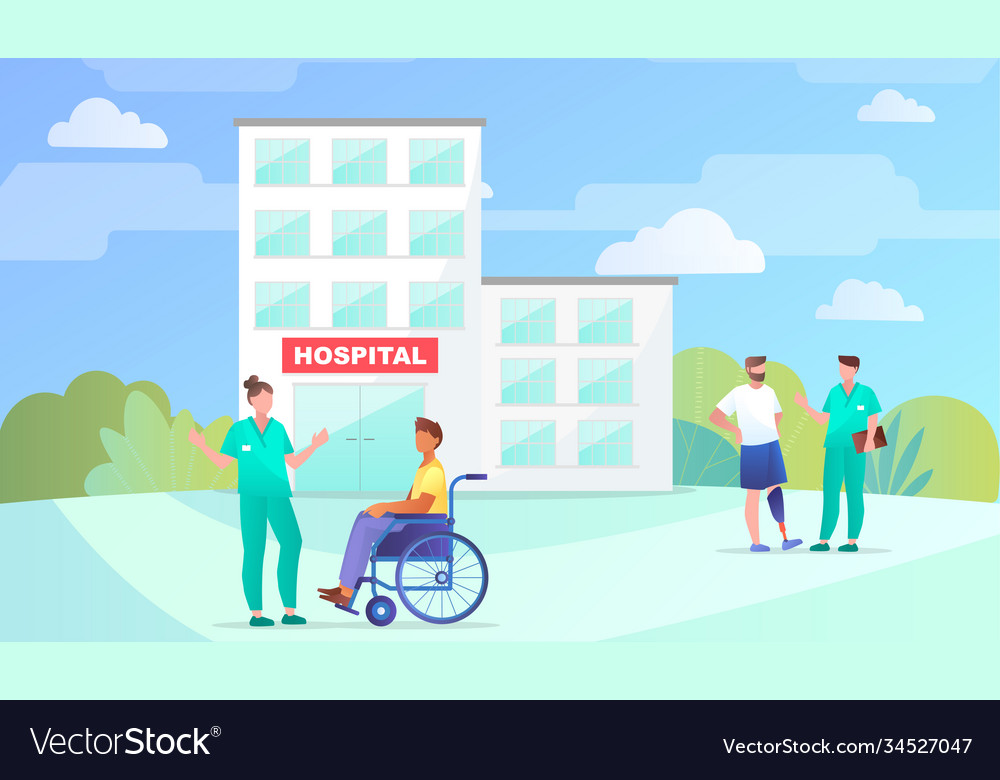 Rehabilitation center for disabled people vector image Rehabilitation center for disabled people