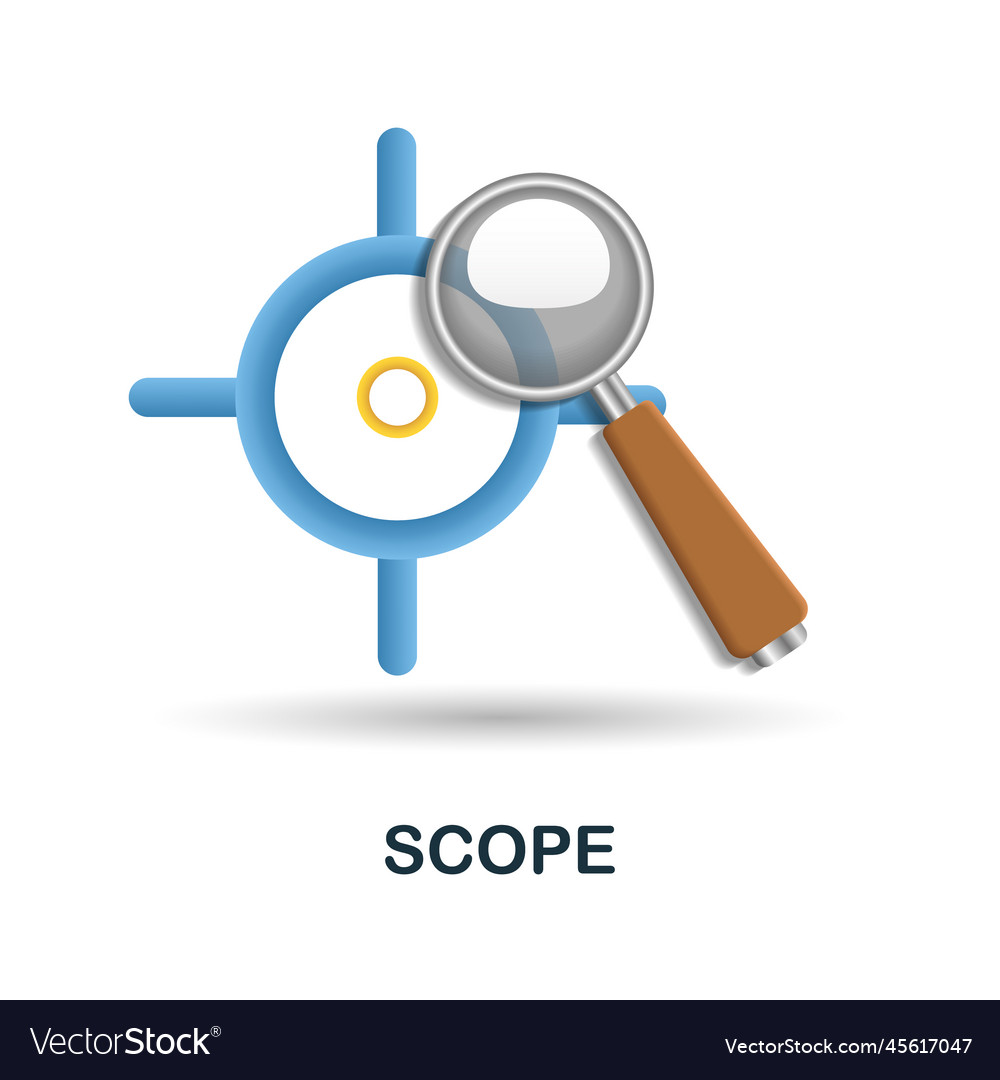 Scope icon 3d from performance collection Vector Image