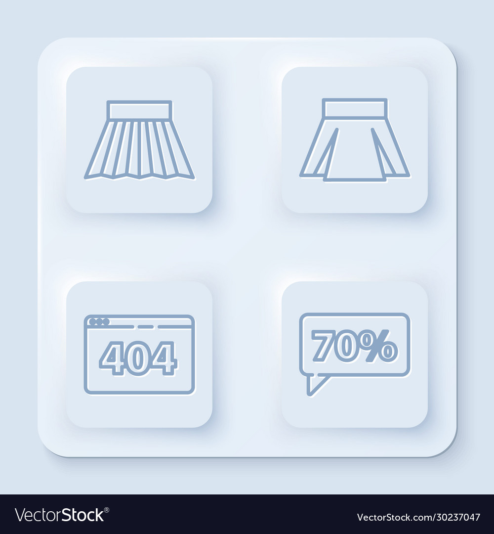 Set line skirt page with a 404 error vector image Set line skirt page with a 404 error