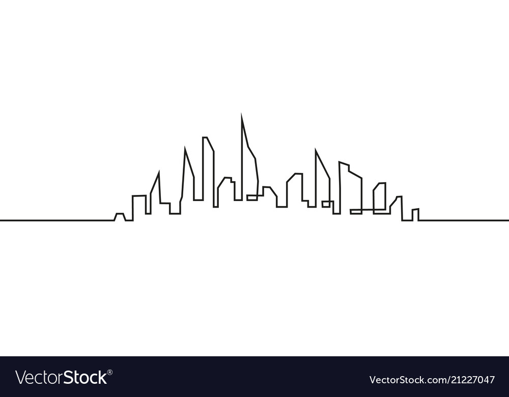 Silhouette der Stadt in einem flachen Stil modern