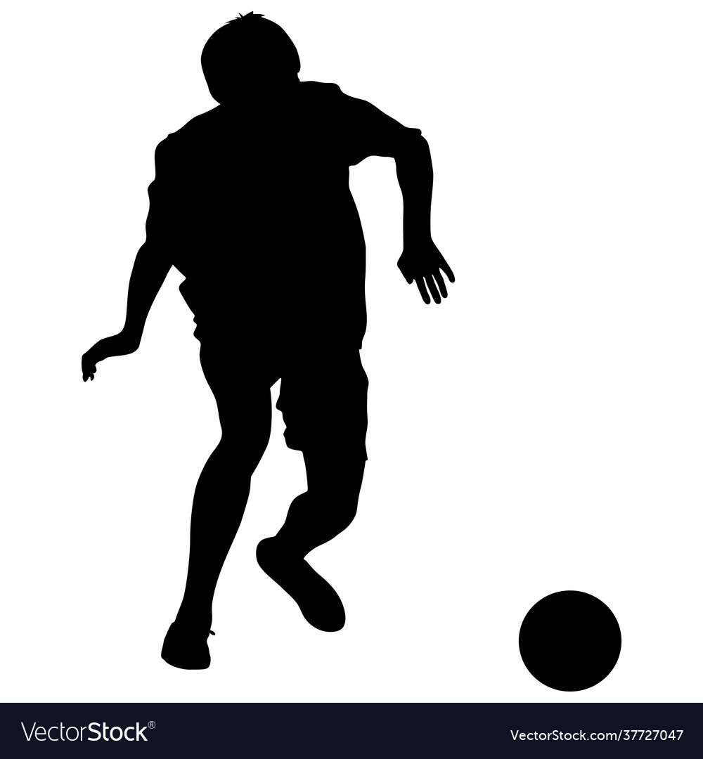 Silhouettes Fußballspieler mit Ball Vector Image Silhouettes Fußballspieler mit Ball