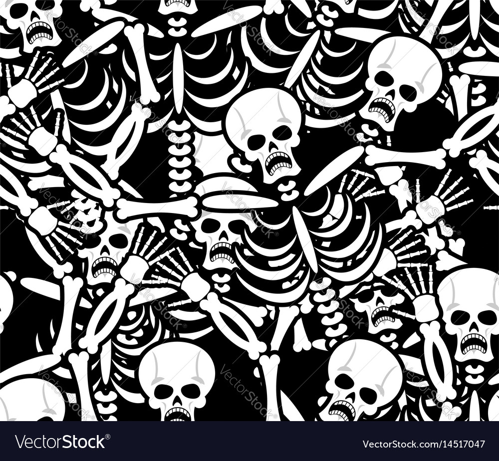 Sinners seamless pattern skeleton in hell