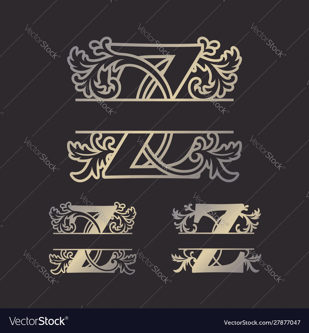 Split letters monogram font alphabet