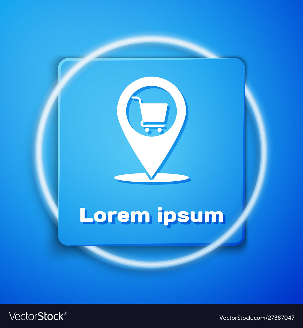 White map pointer with shopping cart icon isolated Vector Image White map pointer with shopping cart icon isolated