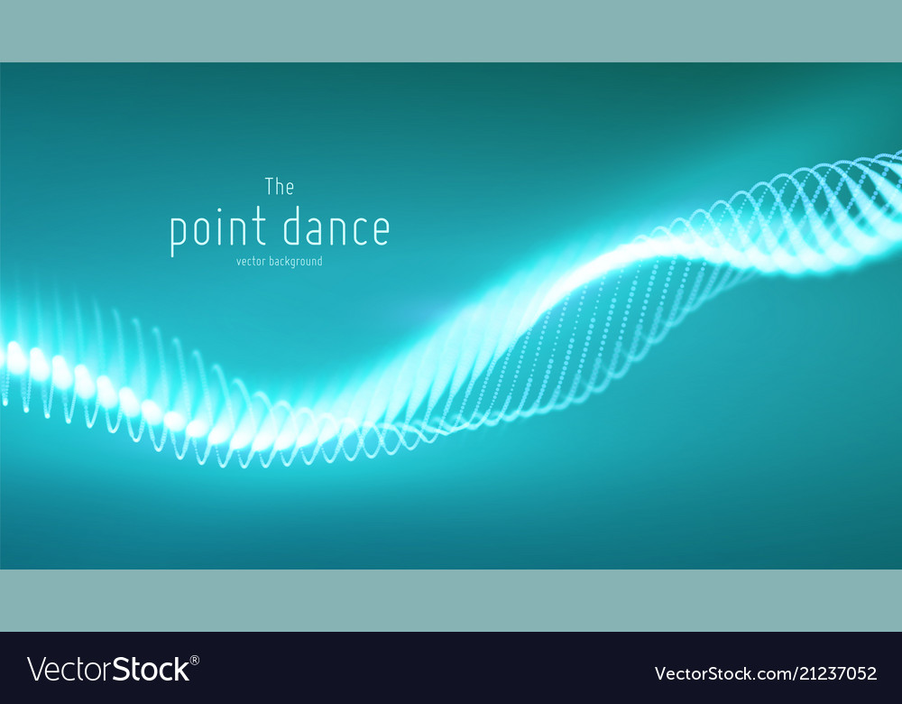 Abstract cyan particle wave points array vector image Abstract cyan particle wave points array
