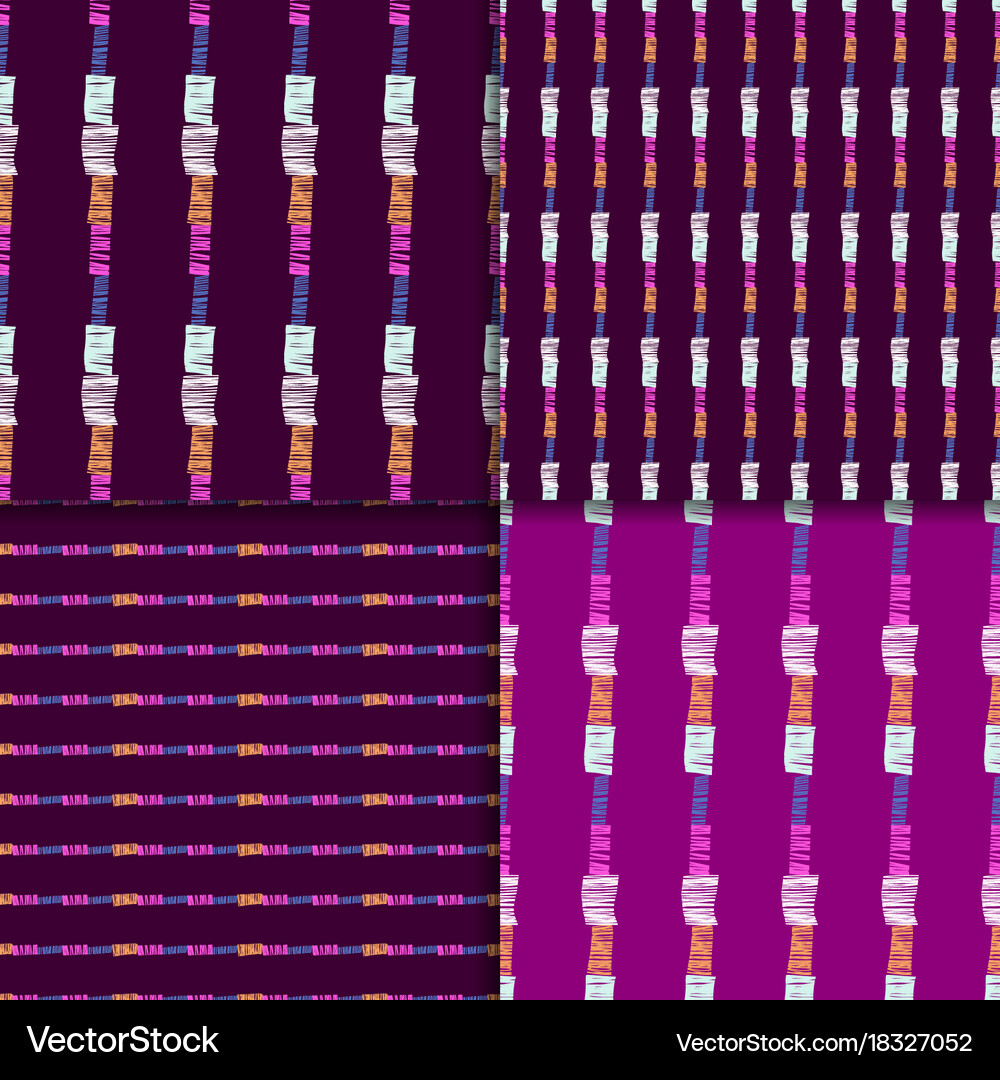Abstract seamless pattern set Royalty Free Vector Image