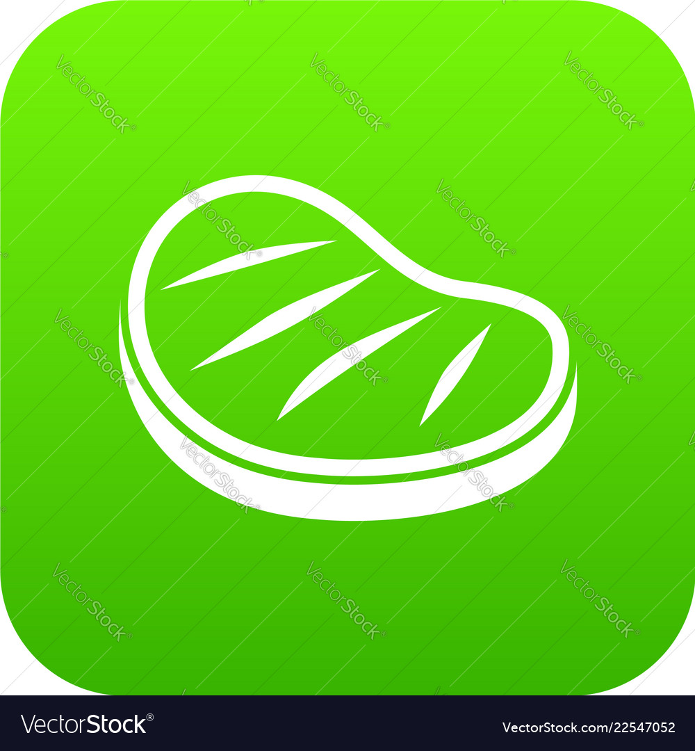 Beef steak icon digital green Royalty Free Vector Image